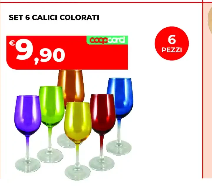 Set 6 calici colorati