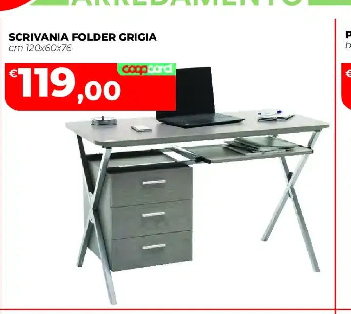 Scrivania folder grigia