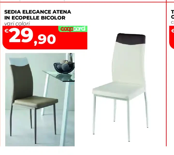 Sedia Elegance Atena in ecopelle bicolor