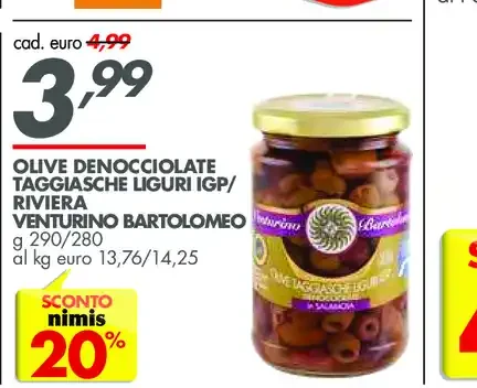 Olive denocciolate taggiasche liguri IGP/Riviera Venturino Bartolomeo