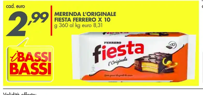 Merenda l'originale Fiesta Ferrero x10