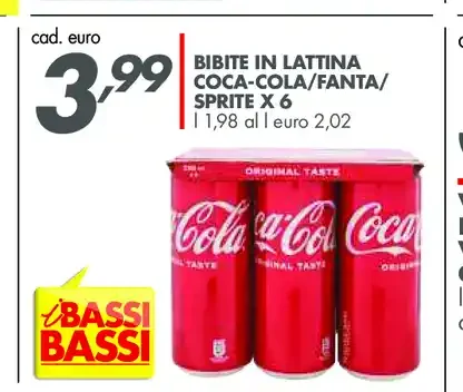Bibite in lattina Coca-Cola/Fanta/Sprite