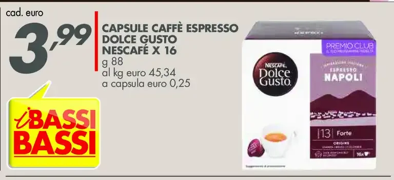 Capsule caffè espresso Dolce Gusto Nescafé x 16