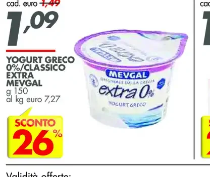 Yogurt greco 0% classico extra Mevgal