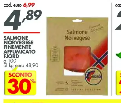 Salmone norvegese finemente affumicato Fjord