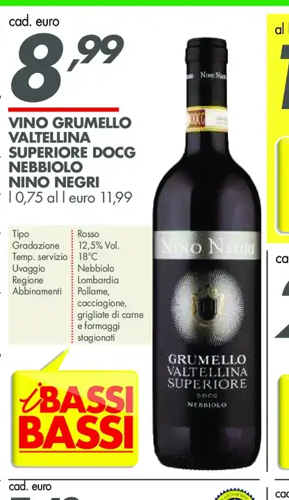 Vino Grumello Valtellina Superiore DOCG Nebbiolo Nino Negri