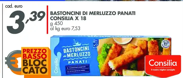 Bastoncini di merluzzo panati Consilia