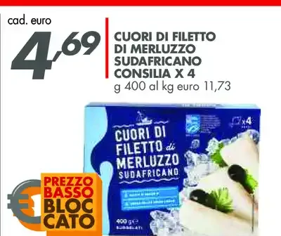 Cuori di filetto di merluzzo sudafricano