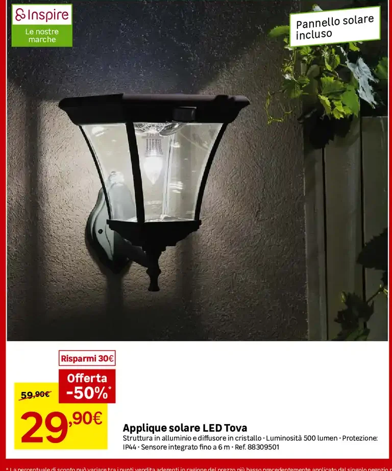Applique solare LED Tova