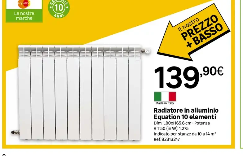 Radiatore in alluminio Eterno 10 elementi
