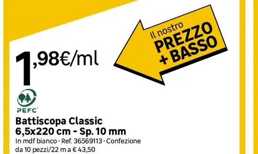 Battiscopa Classic 6,5x220 cm - Sp. 10 mm