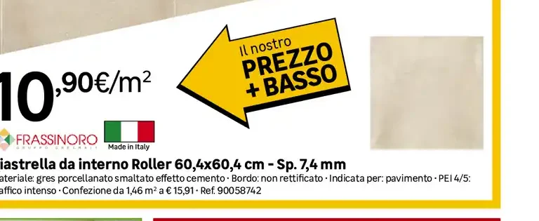 Piastrella da interno Roller 60,4x60,4 cm - Sp. 7,4 mm