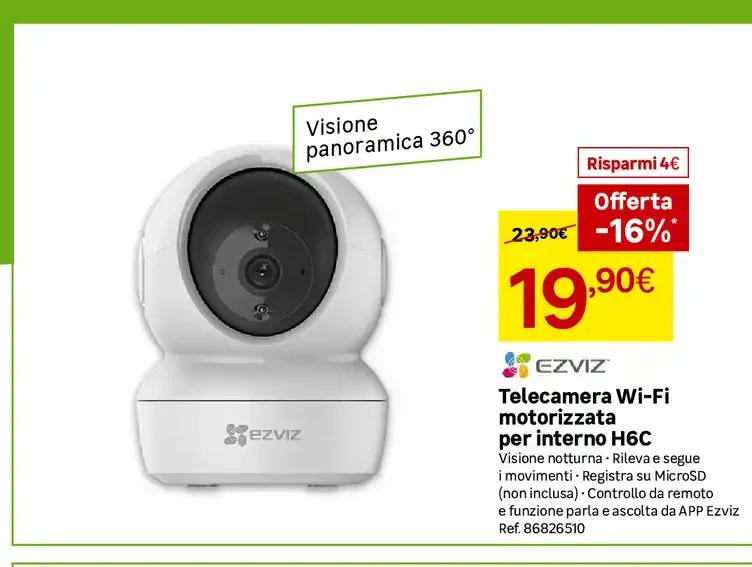 Telecamera Wi-Fi motorizzata per interno H6C
