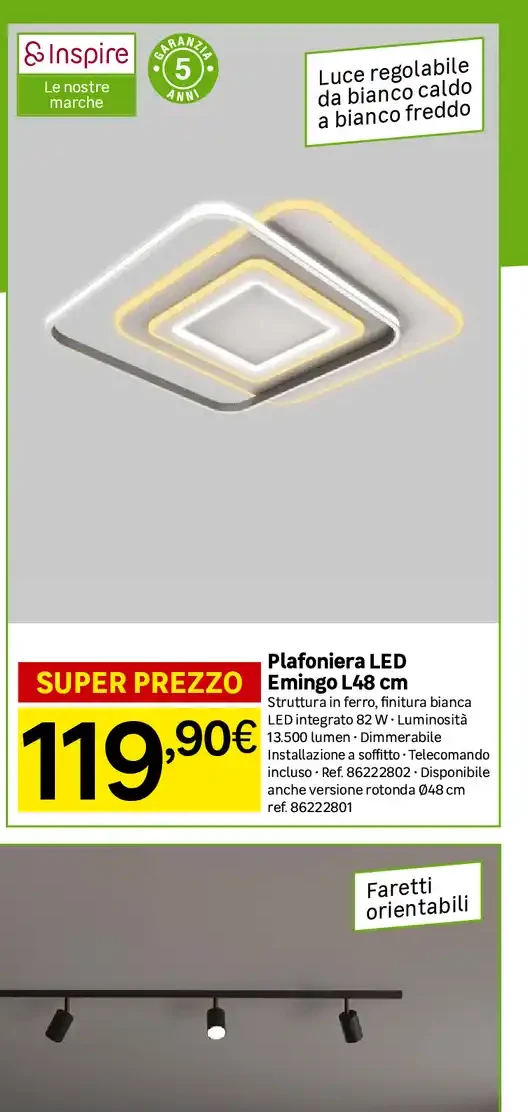 Plafoniera LED Emingo L48 cm