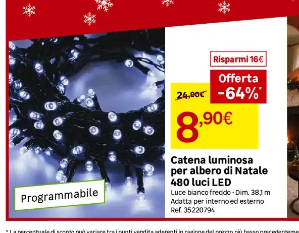 Catena luminosa per albero di Natale