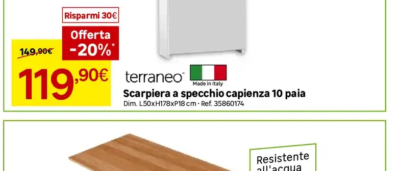 Scarpiera a specchio capacità 10 paia