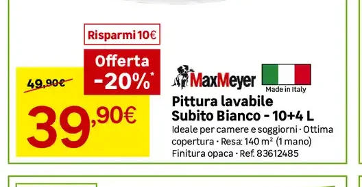 Pittura lavabile subito Bianco