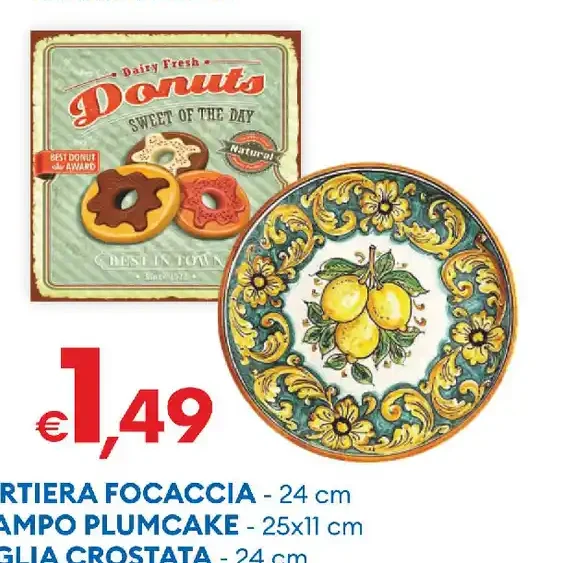 Tortiera focaccia, stampo plumcake e teglia crostata