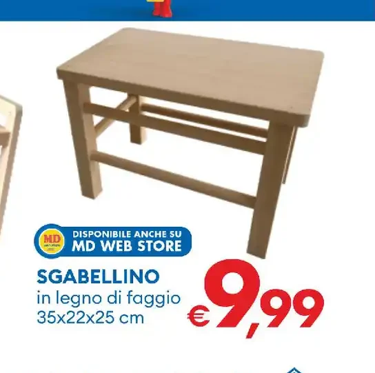 Sgabellino in legno di faggio
