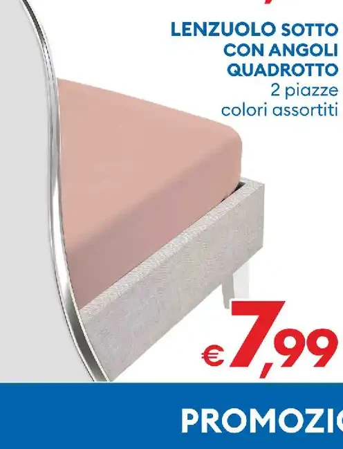 Lenzuolo sotto con angoli quadrotto