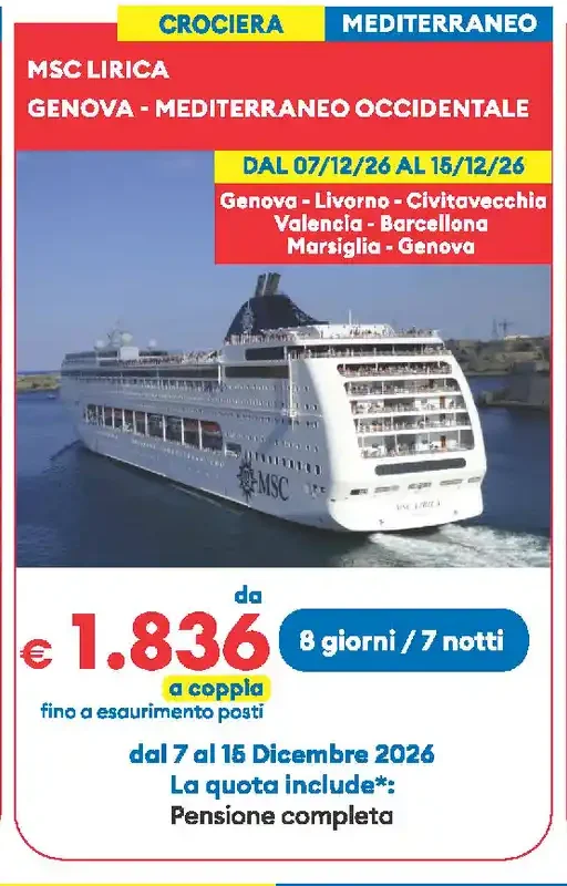 MSC Lirica Genova Mediterraneo Occidentale