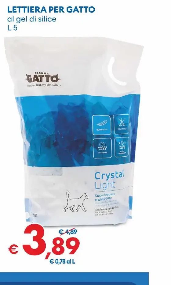 Lettiera per gatto Crystal Light