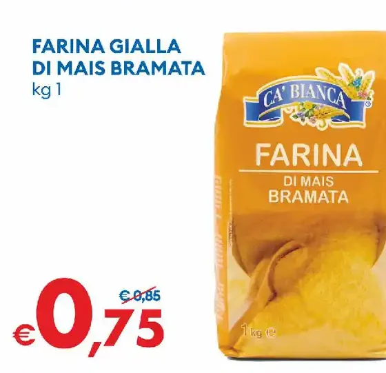 Farina gialla di mais bramata