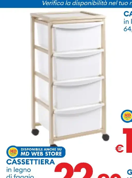 Cassettiera in legno di faggio
