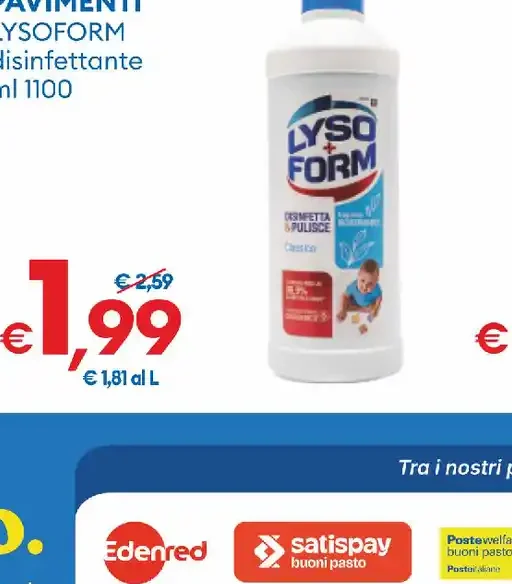 Detersivo pavimenti Lysoform
