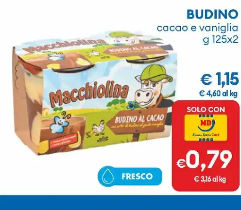 Budino cacao e vaniglia