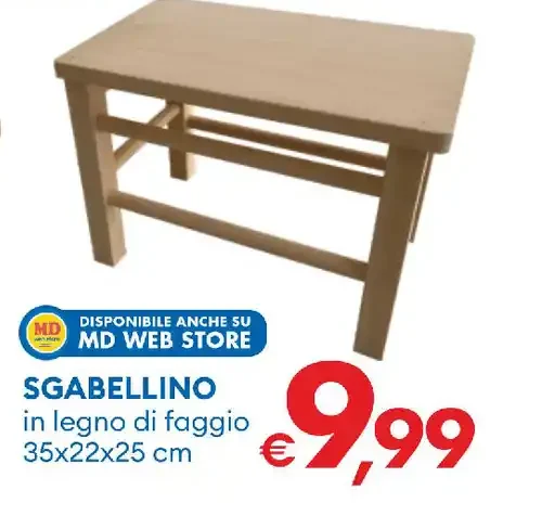 Sgabellino in legno di faggio