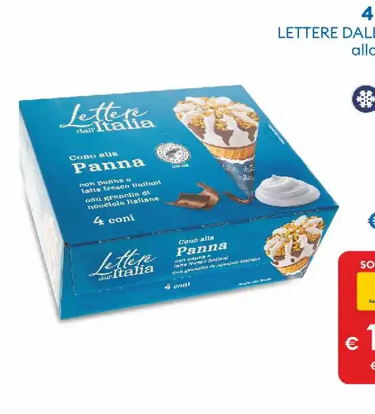 4 Coni Lettere dall'Italia alla panna