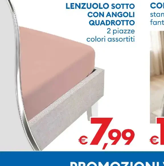 Lenzuolo sotto con angoli quadro