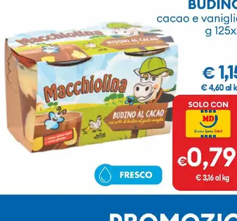 Budino cacao e vaniglia Macchiolìna