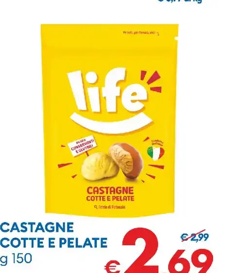 Castagne cotte e pelate