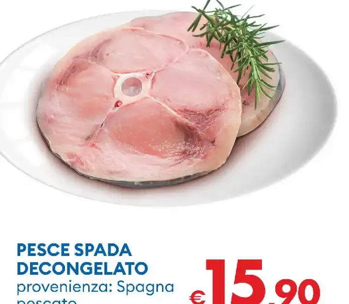 Pesce spada decongelato