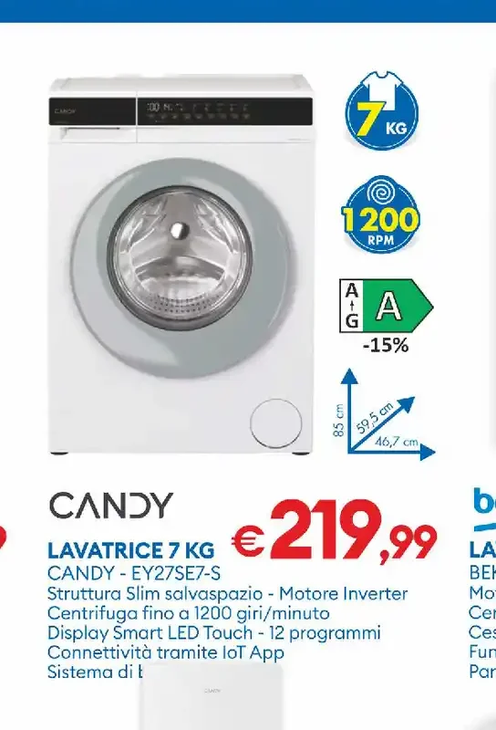 Lavatrice Candy EY27SET7-S
