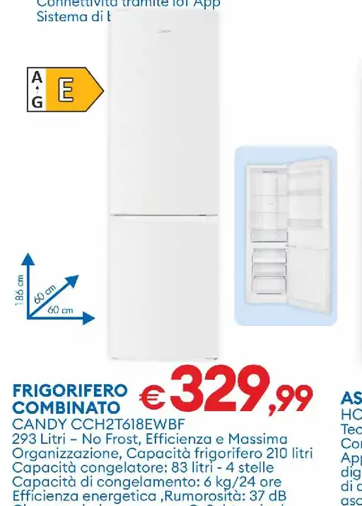 Frigorifero combinato Candy CCH2T618EWBF