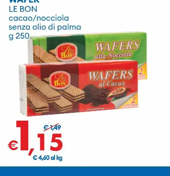 Wafer cacao/nocciola