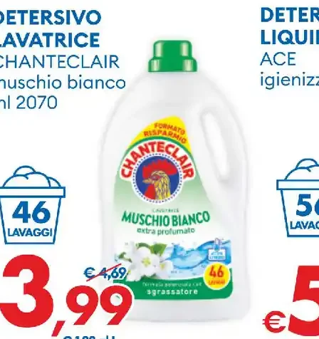 Detersivo lavatrice Chanteclair muschio bianco