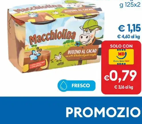 Budino cacao e vaniglia Macchiolina