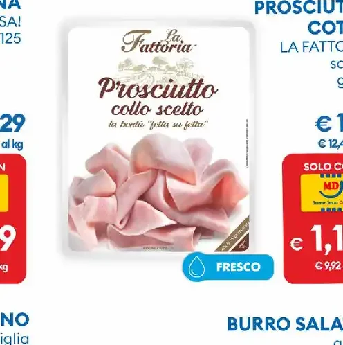 Prosciutto cotto scelto La Fattoria