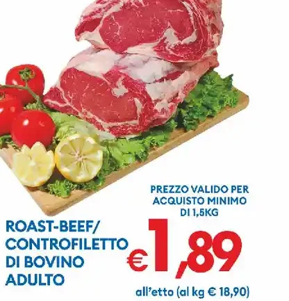 Roast-beef controfiletto di bovino adulto