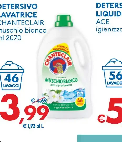 Detersivo lavatrice Chanteclair muschio bianco