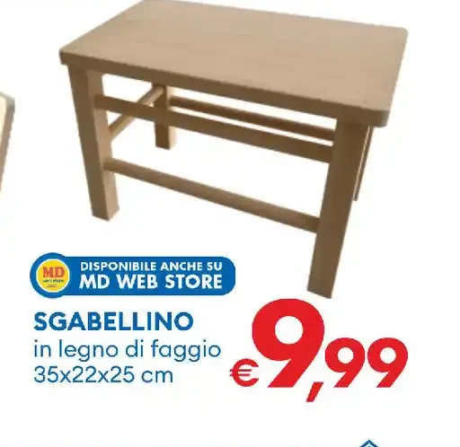 Sgabellino in legno di faggio