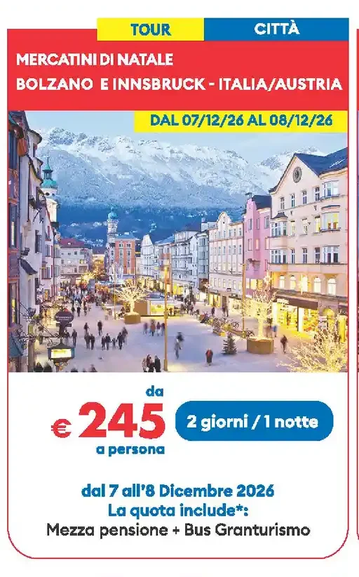 Mercatini di Natale Bolzano e Innsbruck