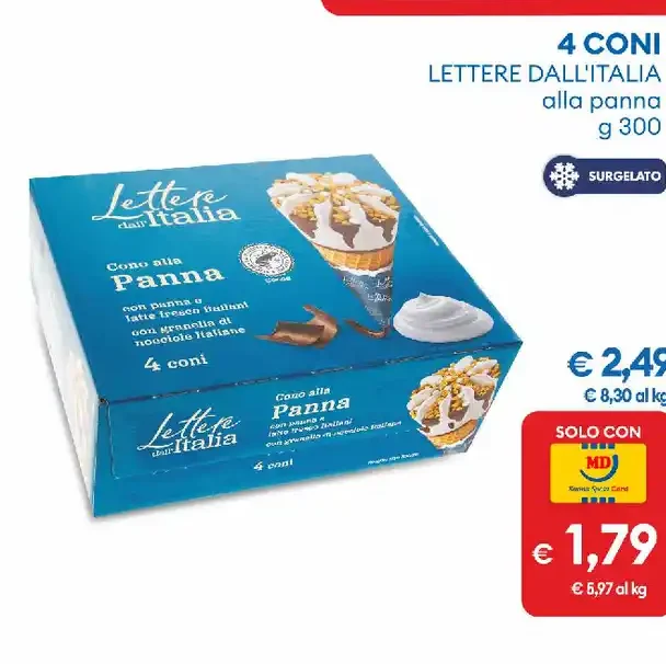 Coni lettere dall'Italia alla panna