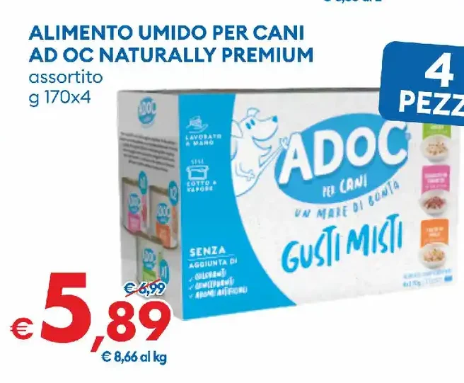 Alimento umido per cani Adoc Naturally Premium