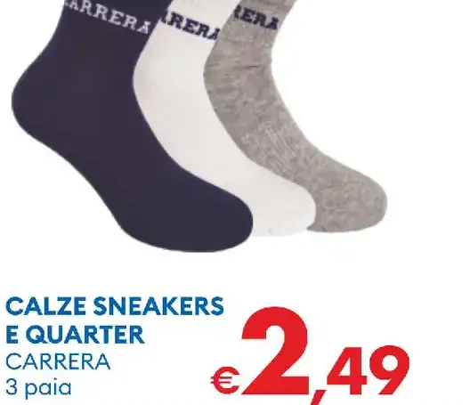 Calze sneakers e quarter carrera