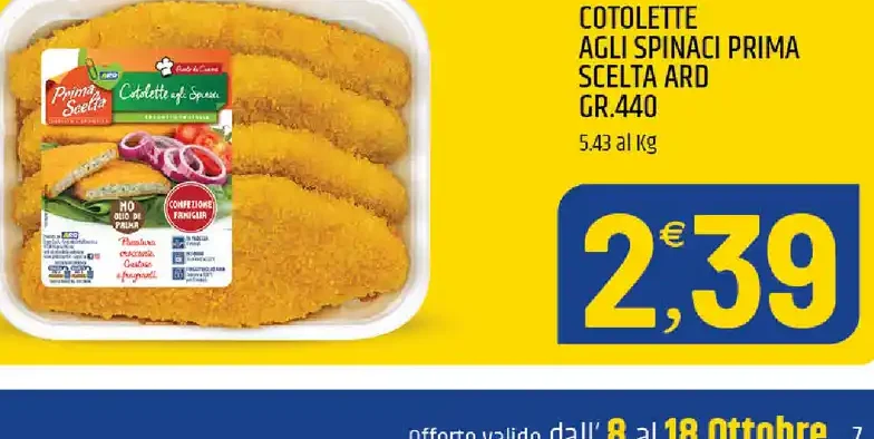 Cotolette agli spinaci
